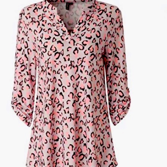 💗🐆🤎PRETTY Leopard Print Tunic Blouse - Picture 1 of 9
